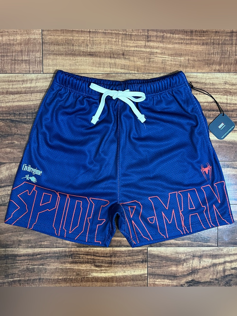 CIVIL REGIME Spider-Man Webs Mesh Shorts